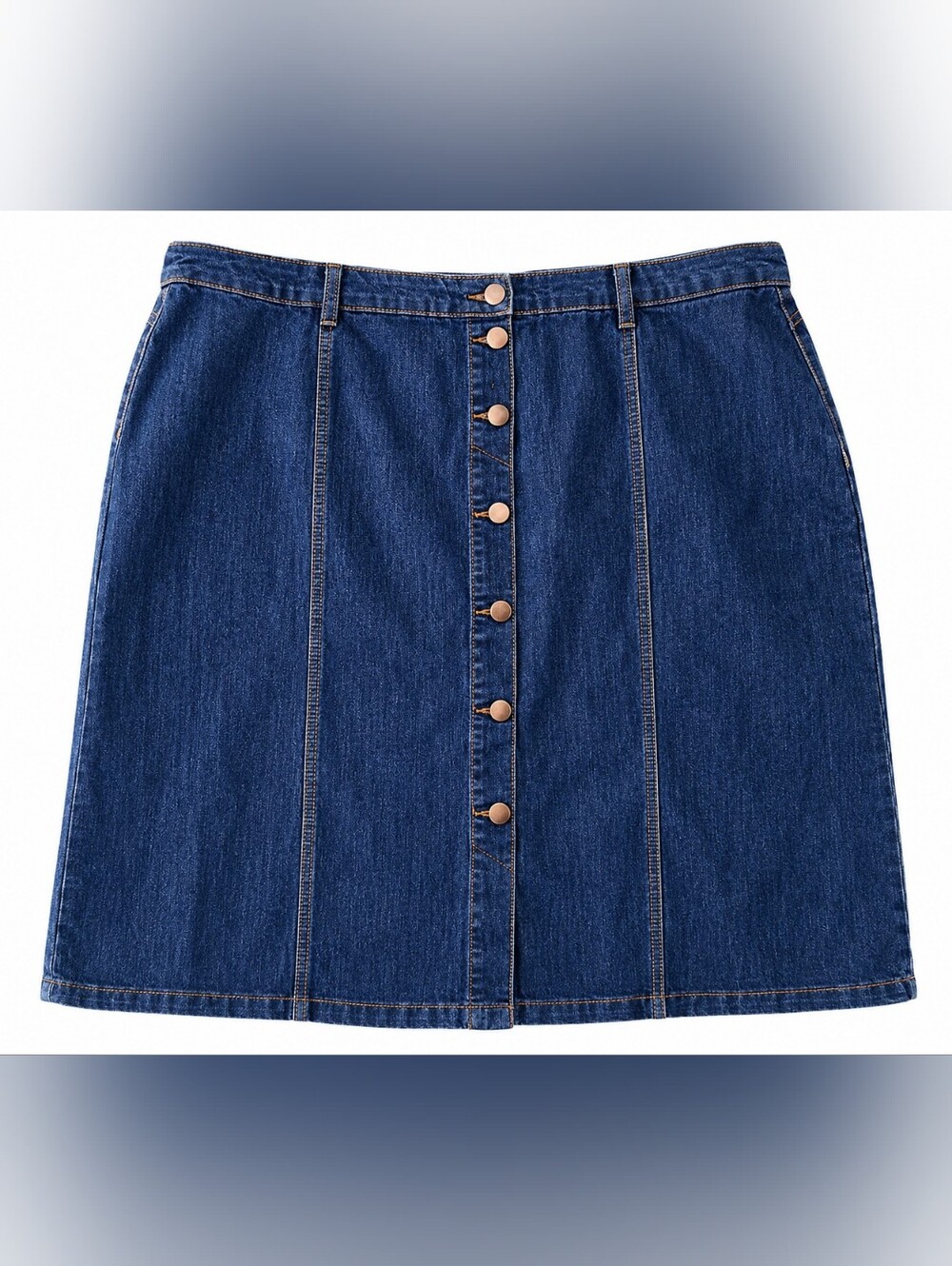 NWT NEW Women's Plus Size EST. 1946 Denim Button Up Jean Skirt Size 26 26W